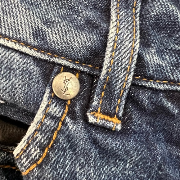 Rate Yves Saint Laurent Rive Gauche Boot Cut Cotton Jeans YSL stamp - Picture 6 of 16